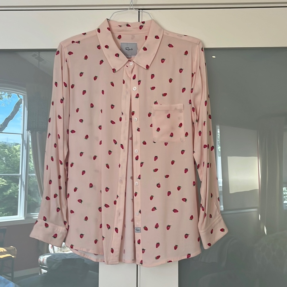 Rails Light Pink Blouse with Strawberries.